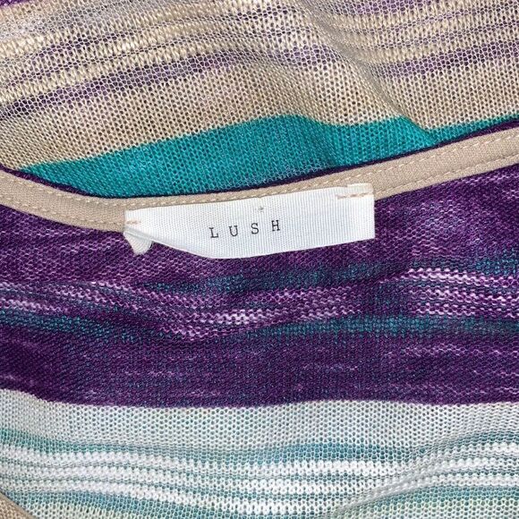 Lush striped cold shoulder shirt sleeve sweater - Picture 2 of 8